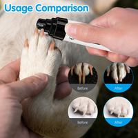 Lime à ongles électrique multifonctionnelle moderne en plastique pour animaux de compagnie avec lumière LED, silencieuse, 2 vitesses, outil de toilettage indolore pour pattes de chiot