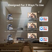 Cámara de Conferencia PTZ 4K Tenveo VL20U con Seguimiento por IA 20X y Altavoz Inalámbrico/BT/USB M5BEX de 5W, 4 Micrófonos y Altavoz con Micrófono de 6M