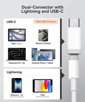 Lector de Tarjetas SD, Adaptador de Tarjetas con Conector Dual de 8 Pines y USB-C, con 3 Ranuras SD TF USB-A, Visor de Tarjetas de Memoria para Cámara de Caza