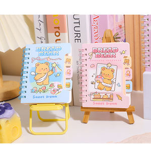 2025 özel A6 sevimli renk karikatür ekmek ayı günlüğü <span class=keywords><strong>Mini</strong></span> çocuk Spiral defter endeksi ile - Product Image 3