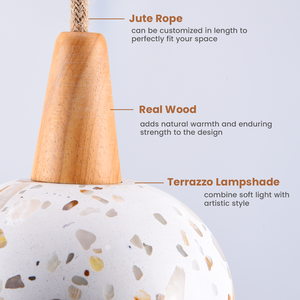 Translucent <strong>Small</strong> Half-dome LED <strong>Chandelier</strong> Pendant <strong>Light</strong> with Wooden Cone-shaped Connector for Restaurant Kitchen Island - Product Image 4