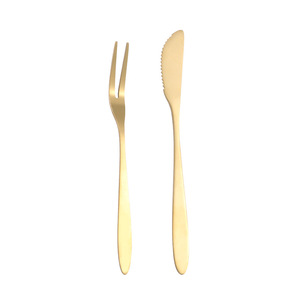 Juego de tenedores de acero inoxidable para frutas, postres y pasteles, tenedor de dos dientes, cuchillo y tenedor para pastel de luna, set de regalo viral de celebridades de internet - Product Image 5