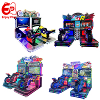 Simulateur de course à monnayeur pour 2 joueurs, machine d'arcade avec son réaliste, lumières clignotantes, construction en bois et métal, version anglaise