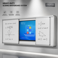 Tableau blanc coulissant à quatre faces pour l'école et le bureau, tableau d'écriture magnétique effaçable à sec, cadre en profilés d'aluminium blanc, grande taille