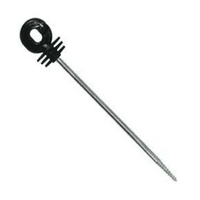 Isolateur décalé à visser pour clôture électrique, compatible avec fil jusqu'à 5 mm et 5,8 mm, en acier galvanisé
