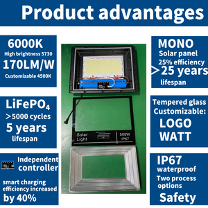 Đèn năng lượng mặt trời ngoài trời chống nước IP67 điều khiển từ xa 60W 100W <span class=keywords><strong>200W</strong></span> 300W 500W 1000W đèn sân vườn <span class=keywords><strong>LED</strong></span> SMD công suất cao - Product Image 5