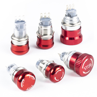 HUSA Tombol Tekan E-stop Logam Terlaris 2025 16mm 19mm 22mm 25mm 30mm Tombol Tekan Darurat IP65 Latching