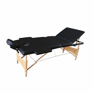 Table de massage portable noire en PU et hêtre, sans électricité, pour <span class=keywords><strong>tatouage</strong></span>, durable, accessoire de maquillage permanent, marque PUNK, 99x74x19cm, 20kg - Product Image 3