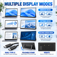 Moniteur portable 21,5 pouces FHD IPS double Type C pour le télétravail, les voyages d'affaires et le gaming