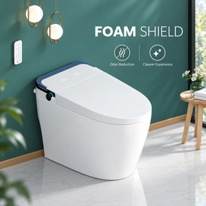 Nouvelle toilette intelligente en céramique colorée avec capteur de détection, réservoir à couvercle, télécommande, style américain, à poser au sol pour maisons et hôtels - Product Image 3