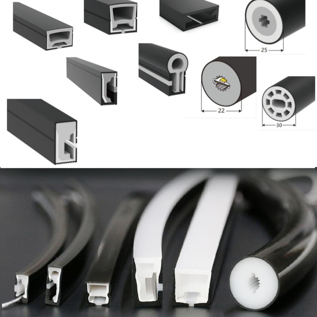 Excellent Assistance LED IP65 Silicone Diffuser Sleeve Neon Flex Lighting Yellowing Cracking Resistant Black Coating