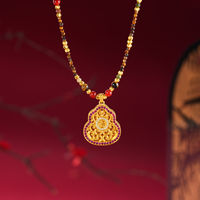 Collier pendentif gourde en verre en alliage de cuivre plaqué or pour femme TANGPEI, bijoux de mode