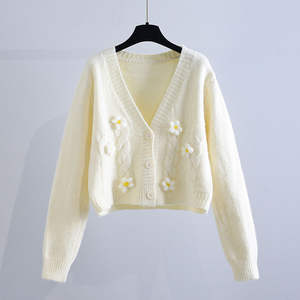 Cappotto maglione lavorato <span class=keywords><strong>a</strong></span> <span class=keywords><strong>trecce</strong></span> 2024 donna all'inizio dell'autunno nuovo stile coreano <span class=keywords><strong>cardigan</strong></span> di piccole dimensioni lavorato <span class=keywords><strong>a</strong></span> maglia - Product Image 3