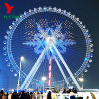 Grande Roue d'Observation Géante Personnalisée en Usine, Hauteur 120m, Cabine Transparente Éclairée par LED, pour Attraction Touristique