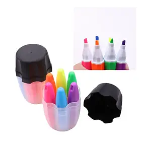 Werbeartikel Mini Highlighter Set 6 Farben Fluor zieren der Stift Benutzer definierter Text marker Stift Text marker Marker Für Kinder Student
