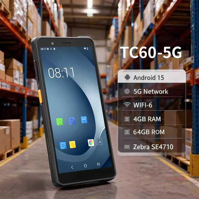 5G Google PDA Zebra SE4710 Google Barcode Scanner 8Core 6.0Inches GMS 4+64G WIFI-6 NFC Android15 Data Terminal PDA IP67 T60-5G