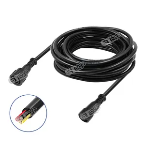 ETOP 10 unids/lote 6m/20ft 3 core negro 18awg IP66 impermeable cable de extensión con walkietalkie 워키토키 conector