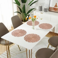 Nouvelle Collection : Napperons Créatifs en PVC Plaqué Or Style Nordique, Isolation Thermique, pour Table et Tasses – Vente Directe Usine