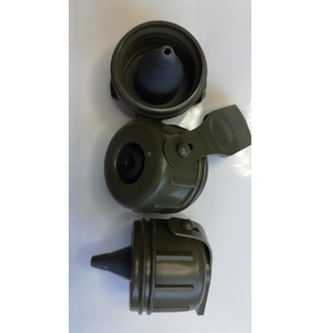 ขวดน้ำพลาสติก HDPE สำหรับกีฬากลางแจ้ง รุ่น DF405 พร้อมฝาปิดแบบ M1 และสายคล้องป้องกันการสูญหาย สีเขียวมะกอก สีกากี มีสินค้าในสต็อก - Product Image 1