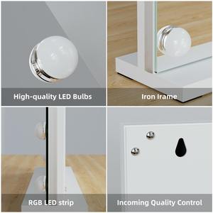 Herstellergefertigter Kosmetikspiegel mit Eisenrahmen, Touch-Sensor-Bildschirm, Stufenlose Dimmung, RGB-Beleuchtung und Schminktischfunktion - Product Image 5