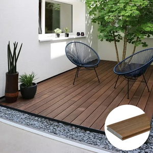 Gỗ không thấm nước nhựa Composite ngoài trời WPC decking bấm vào cài đặt thiết kế hiện đại hạt gỗ thân thiện với môi giá rẻ giá - Product Image 5