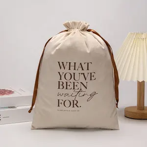Alta qualità Beige cosmetici schiacciare velluto borsa personalizzata serigrafia velluto profumo borsa con nastri