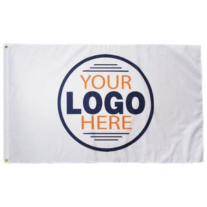 Drapeaux et bannières promotionnels personnalisés avec logo blanc en tissu de qualité supérieure, vente en gros d'usine - Product Image 1