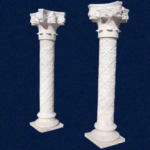 옥외 건축재료 장식적인 백색 대리석 구렁 로마 기둥 돌