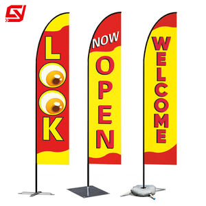 Оптовая продажа, хорошее качество, односторонние рекламные баннеры с выцветающими пляжными флагами на заказ - Product Image 5