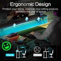 Table de jeu multifonctionnelle avec ports USB, design moderne, bureau de jeu noir avec éclairage LED, vente en gros d'usine