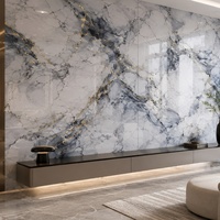 Panneau mural WYRAX en PVC effet marbre Carrara gris clair, 1220x2440mm, 3.2mm, pour rénovation intérieure et fond de télévision d'appartement