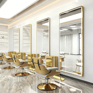 Espejo de Pared LED Grande con Forma de Oro para Salón de Belleza, Espejo de Maquillaje y Peluquería para Muebles de <span class=keywords><strong>Barber</strong></span>ía - Product Image 3