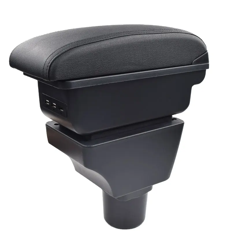 Vtear lengan Resoutdoor alat sandaran tangan kulit USB inblade kotak penyimpanan benang mobil kifeng Interior ABS 2018 merah untuk Ford FIGO
