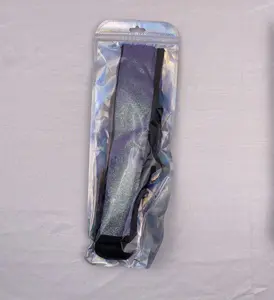 2024 Nieuwe Stijl Flash Glossy Glitter Rave Accessoires Voor Vrouwen Met Beenband En Stoffen Case Tas