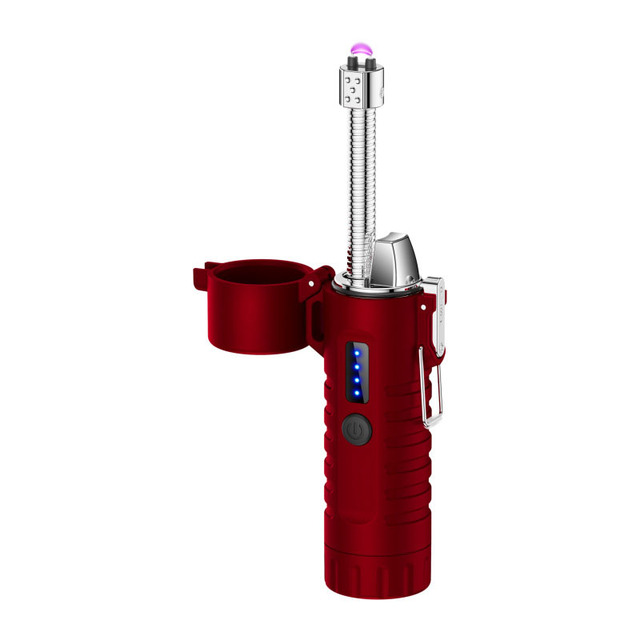Multifunctional Arc Lighter with Flashlight Telescopic Rotatable Gooseneck Waterproof USB Rechargeable Torch Lighter