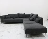 Canapé Chesterfield en forme de L de luxe avec structure en bois massif, design européen moderne pour appartement et usage commercial