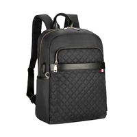 Vietnam 2 personnes diamant mignon noir Nylon tissu personnalisé sac à couches dames sac à dos pour ordinateur portable léger femme matelassé Mini sac à dos