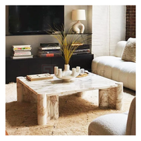 Table basse rectangulaire nordique en marbre pour la maison, table basse de luxe carrée