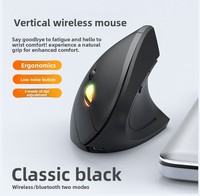 Penjualan laris baru 2.4G nirkabel 3D ergonomis Mouse optik desain vertikal ukuran kompak Mode ganda (BT 2.4G) 3 DPI dapat diatur