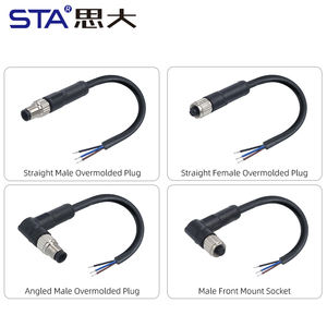 Датчик 4 Pin M5 разъем IP67 прямой и прямой 3 Pin 4pin мужской водонепроницаемый кабельный разъем PVC PUR кабельные провода - Product Image 2