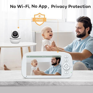 Usine bas prix plus récent 1000ft sans fil bidirectionnel conversation Vision nocturne berceuses pleurer alarme caméra Bebes 5 pouces bébé moniteur - Product Image 3