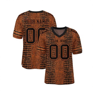 Maillots de football américain pour adultes, personnalisables, à manches courtes, grande taille, impression par transfert thermique, vente en gros - Product Image 1