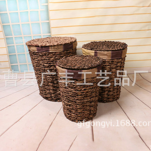 Panier à linge rond en osier avec couvercle pour organiser les vêtements, type sur pied, Cao County Shandong GF 33 - Product Image 2