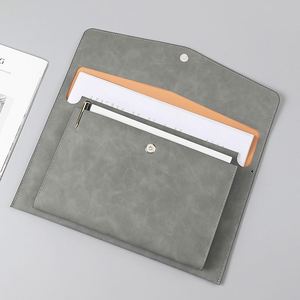 Large Capacity A4 Leather Document <b>File</b> Bag Zipper Portable Conference Office <b>File</b> Storage Pouch Business Contract <b>File</b> <b>Folder</b> - Product Image 4