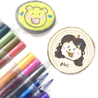 Stylo marqueur de textile moyen de tissu d'encre lavable coloré promotionnel