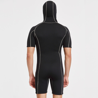 Traje de Neopreno Impermeable y Cortavientos con Cierre en el Pecho, Traje de Buceo con Capucha y Manga Corta para Surf, Snorkel, Pesca Submarina y Deportes Acuáticos