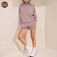 Veste de Yoga surdimensionnée demi-fermeture éclair, vêtement d'entraînement, col d'étiquetage privé, manches longues, hauts de sport pour femmes