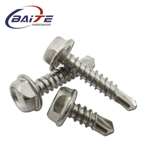 Thép không gỉ Hex tự khoan vít rãnh Hex máy giặt đầu inch Hệ thống đo lường cho tấm kim loại làm việc - Product Image 4