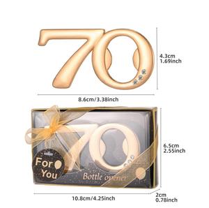 Décapsuleurs dorés pour les fêtes d'<span class=keywords><strong>anniversaire</strong></span> (<span class=keywords><strong>40e</strong></span>, 50e, 70e), ouvre-bouteilles numérotés, cadeaux d'<span class=keywords><strong>anniversaire</strong></span> <span class=keywords><strong>de</strong></span> <span class=keywords><strong>mariage</strong></span>, souvenirs pour les invités - Product Image 3