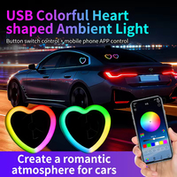 Nouvelle Décoration Lumineuse LED Ambiante en Forme de Cœur pour Vitre de Voiture USB, Adaptée aux Vitres Arrière, Intérieur Universel 12V